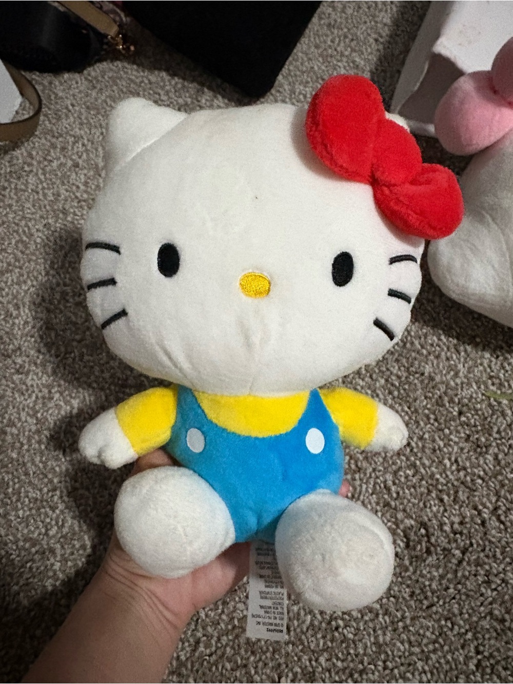 Sanrio Hello Kitty Plush - White, Red Bow, Yellow & Blue Outfit